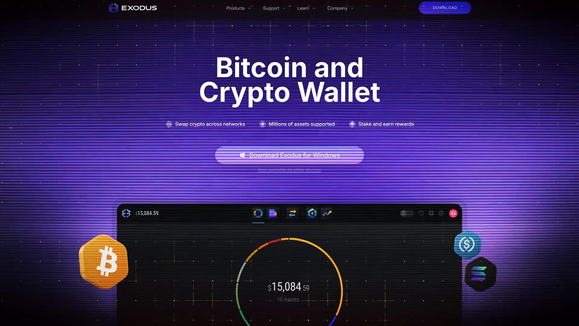Exodus wallet user interface