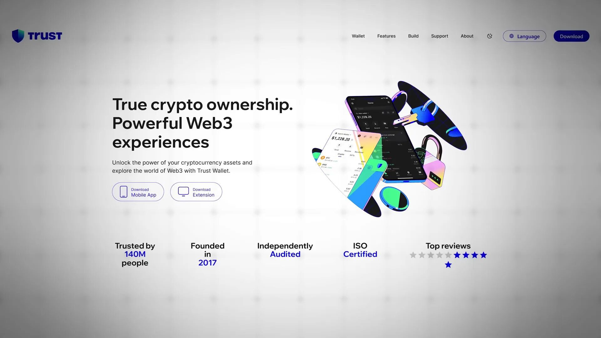 Trust Wallet mobile app showing assets