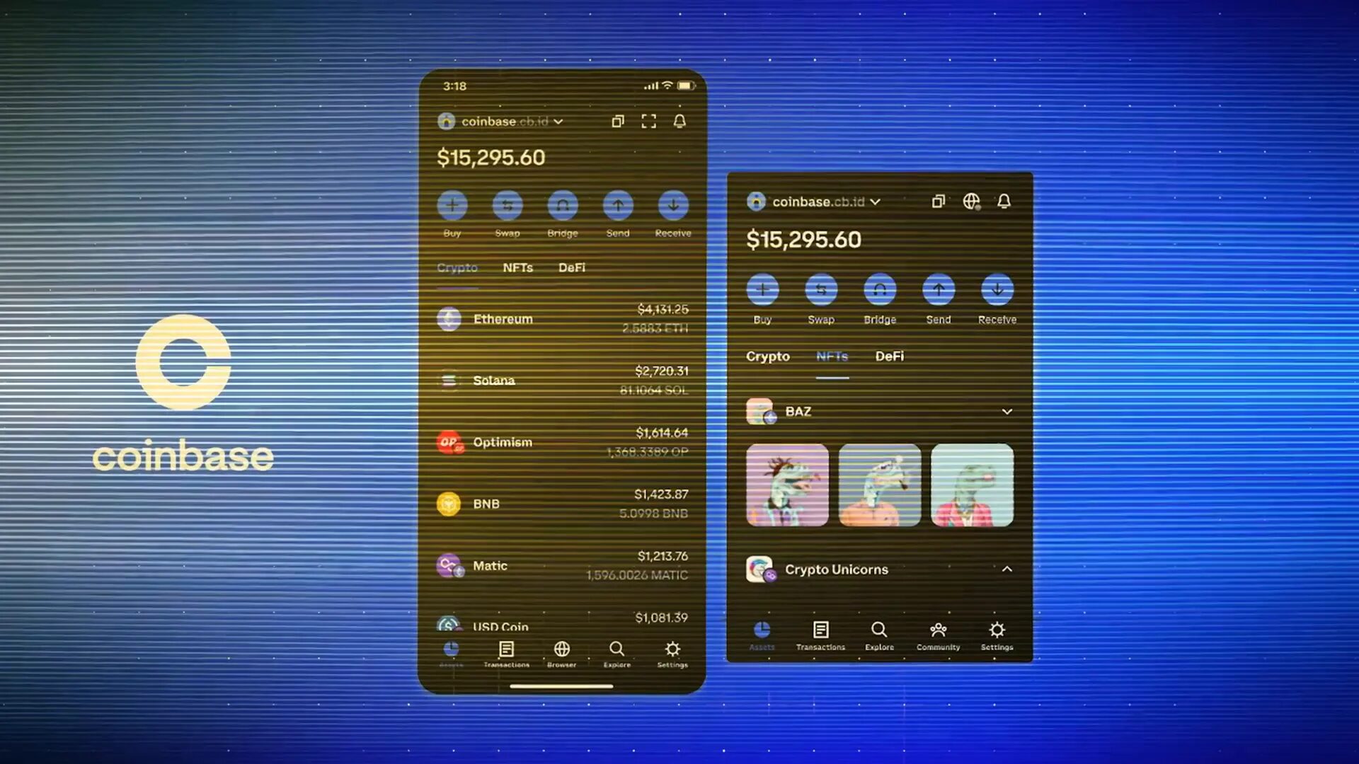 Coinbase Wallet app interface
