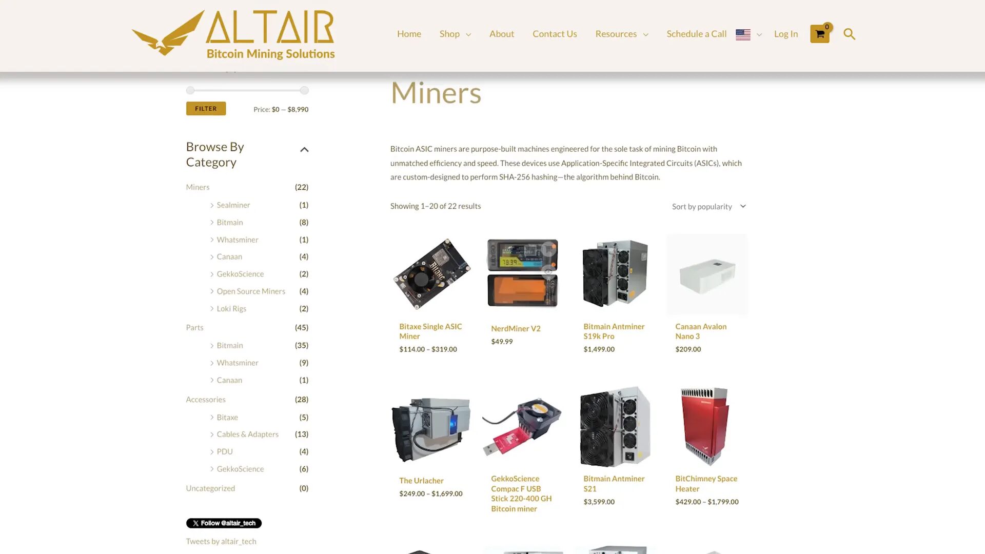Altair mining equipment and accessories