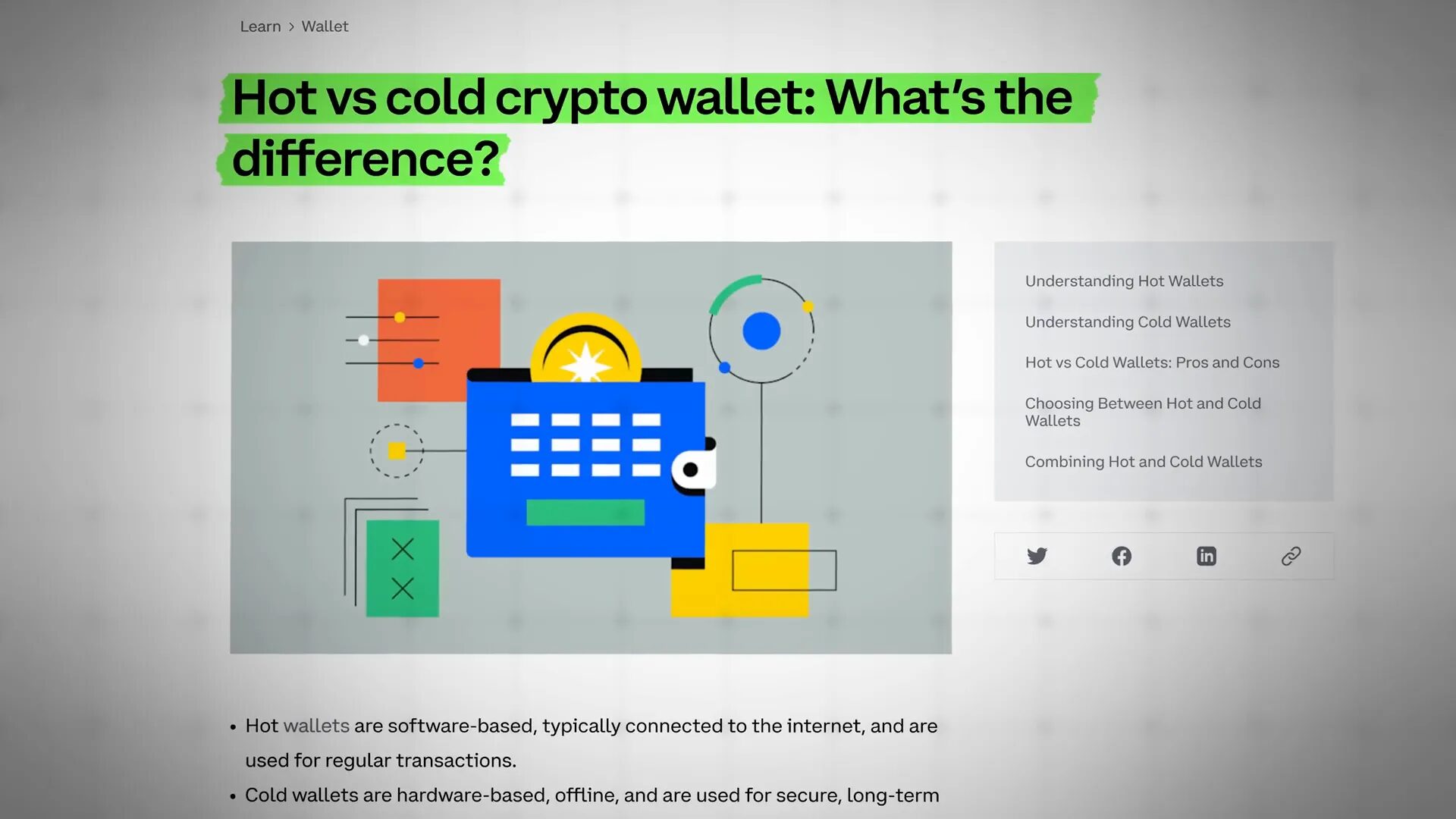 Crypto wallets classification overview