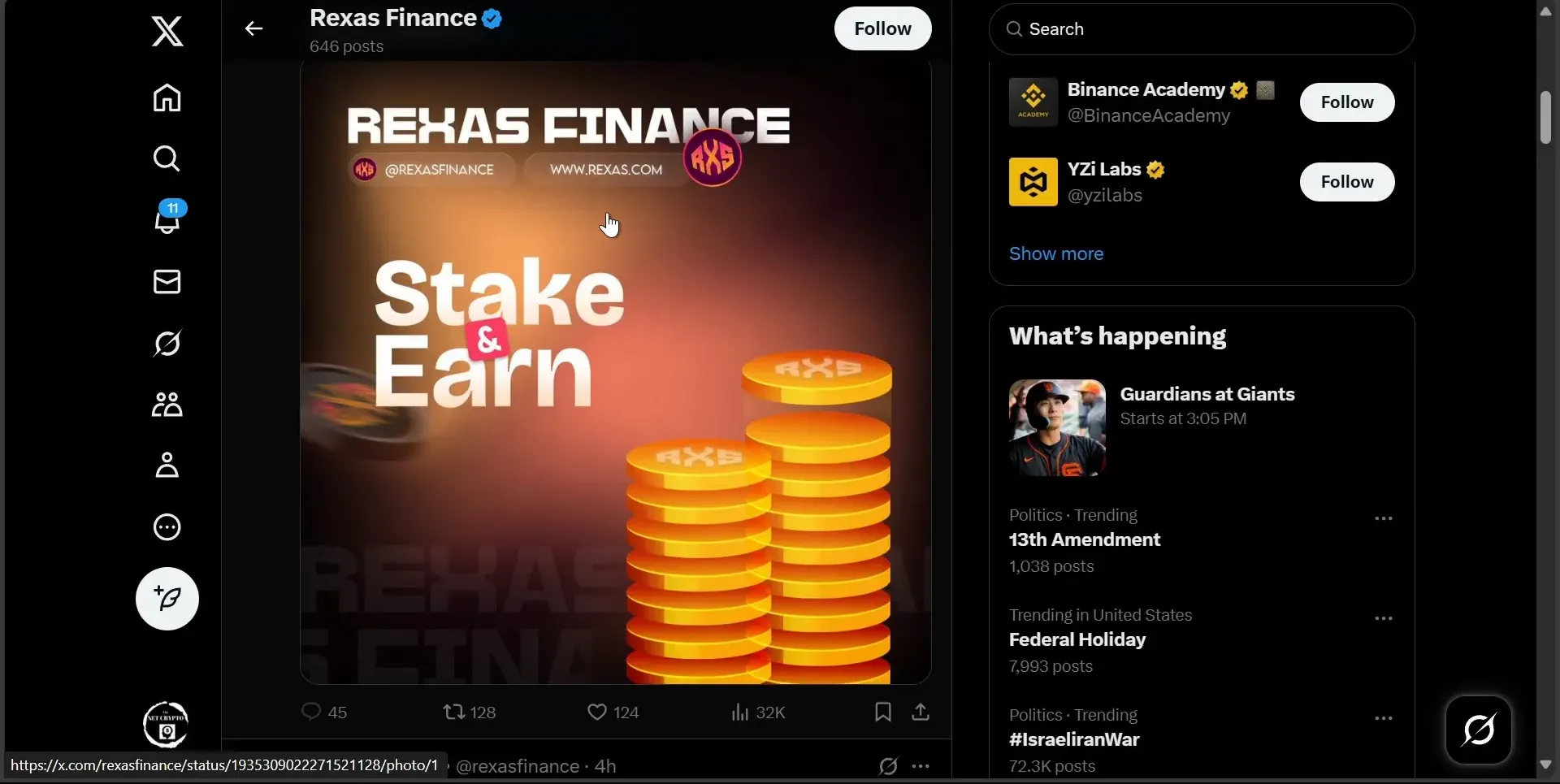 Staking promotion on Rexus platform - staking used as a trapping mechanism