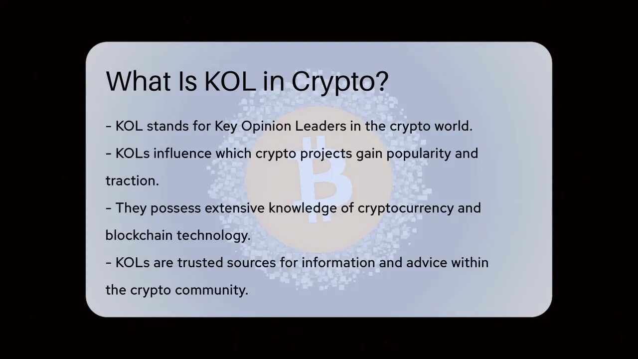 Close-up on speaker describing KOLs