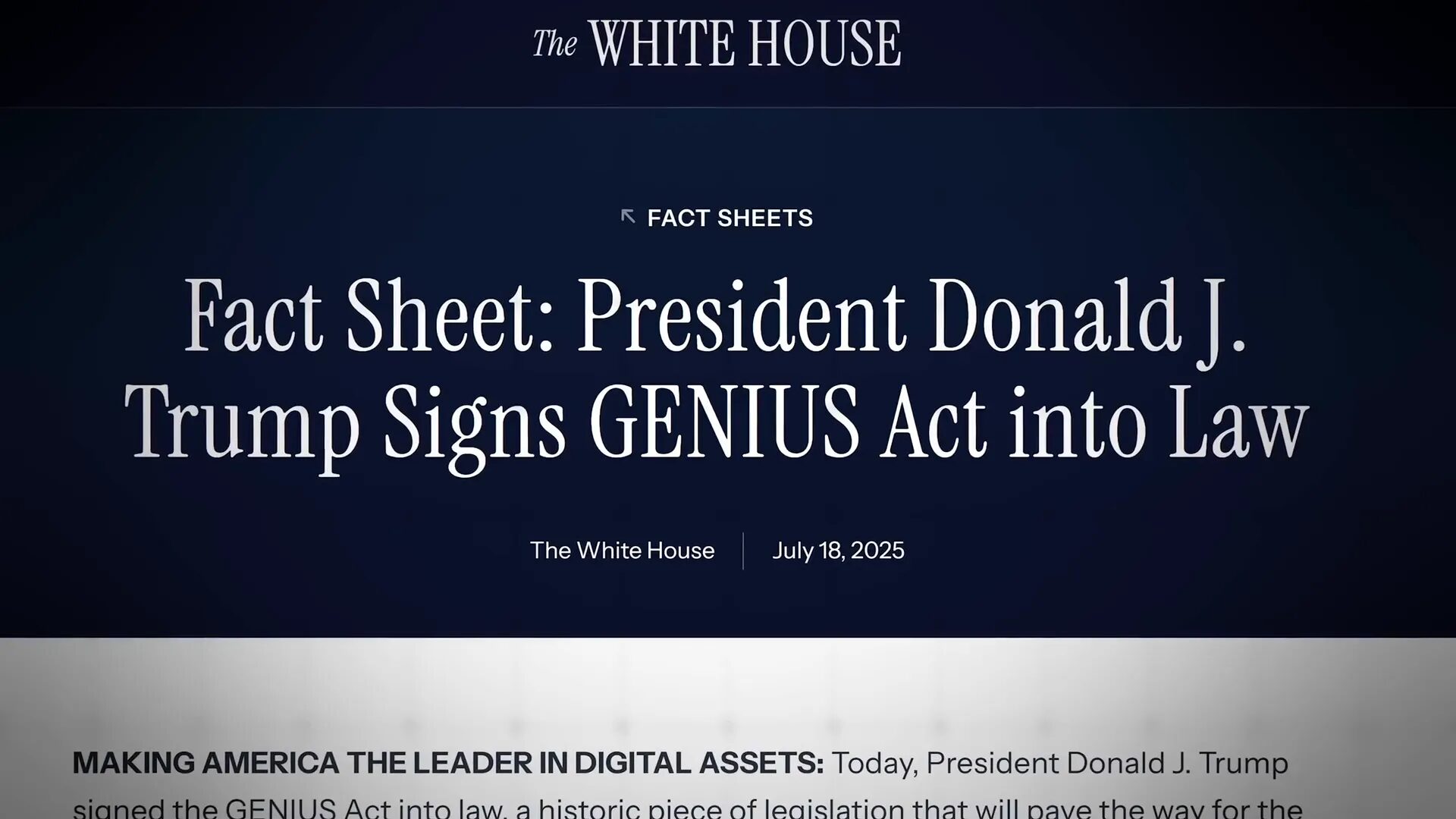 Regulatory clarity with Genius Act and Clarity Act supporting crypto growth