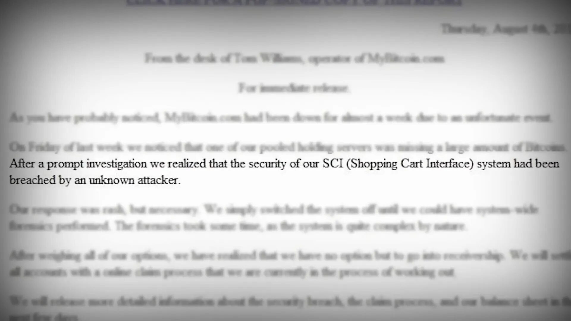 MyBitcoin wallet scam message