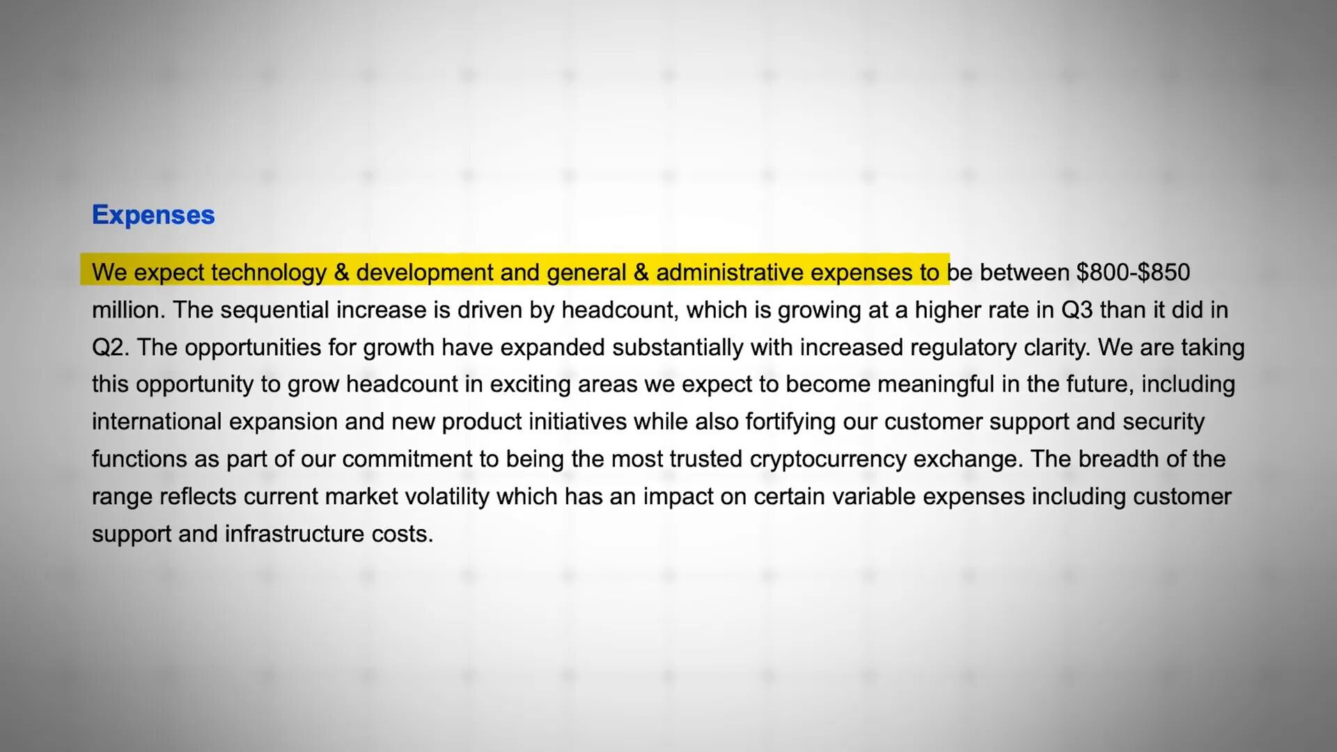 Q3 expense guidance and hiring plans