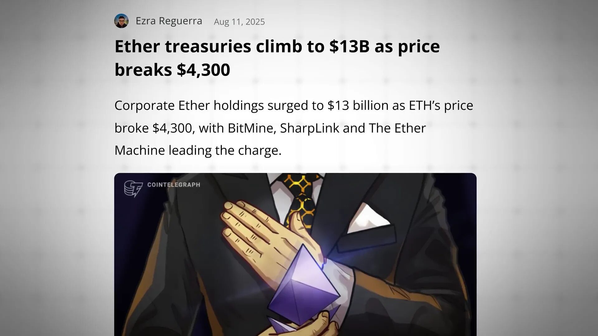 Diagram illustrating the MNAV positive feedback loop for ETH treasuries