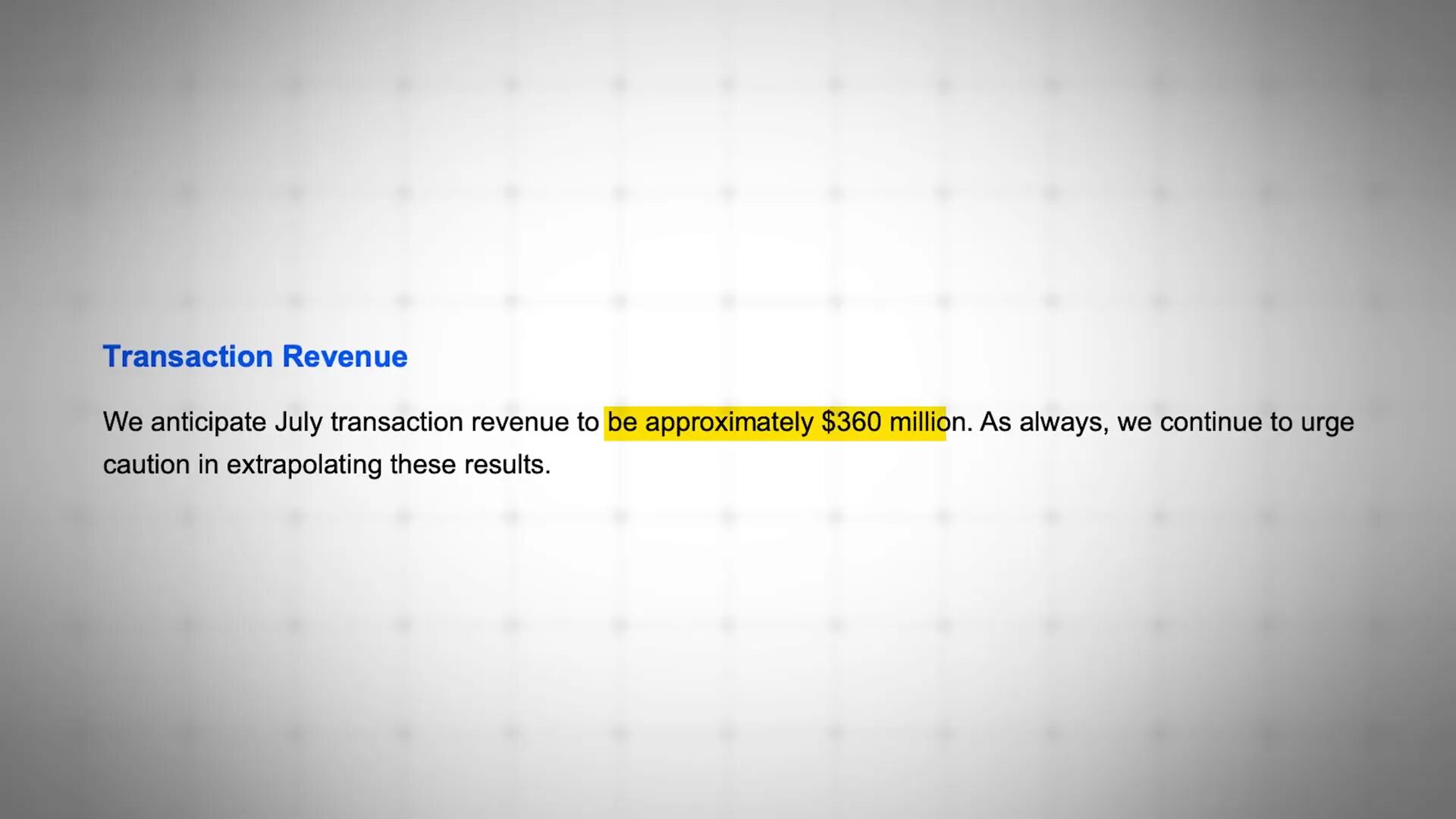 Q3 revenue guidance and transaction recovery expectations