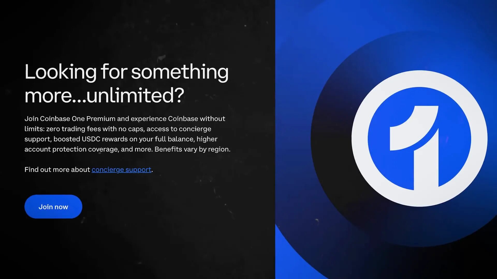 Coinbase One and Coinbase One card product descriptions