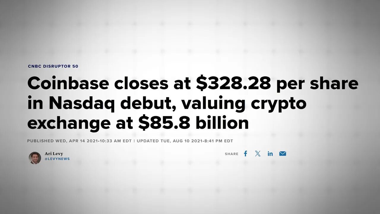 Coinbase stock performance and S&P 500 inclusion
