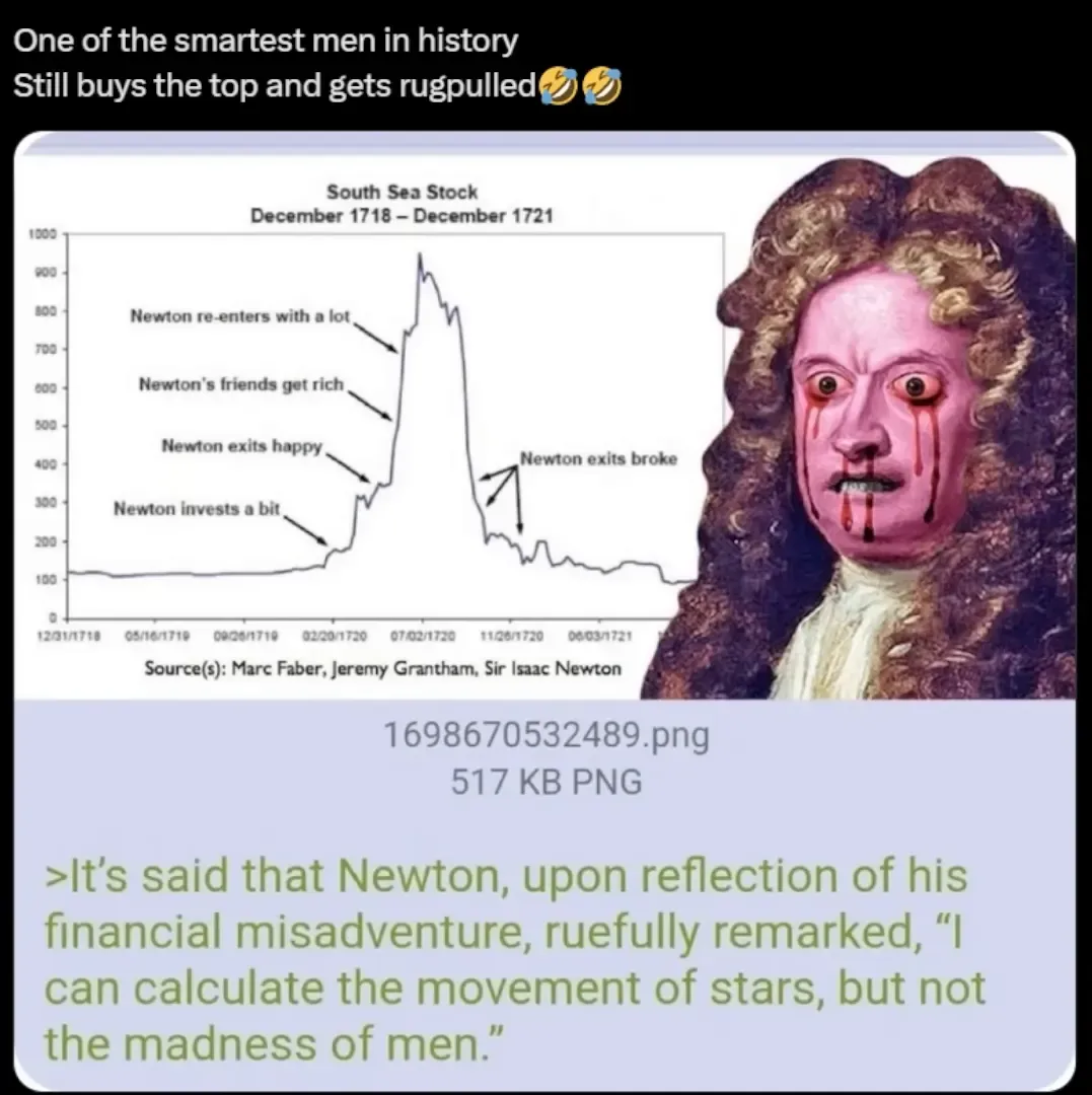 South Sea stock chart and Newton’s re-entry mistake illustrating emotional investing pitfalls