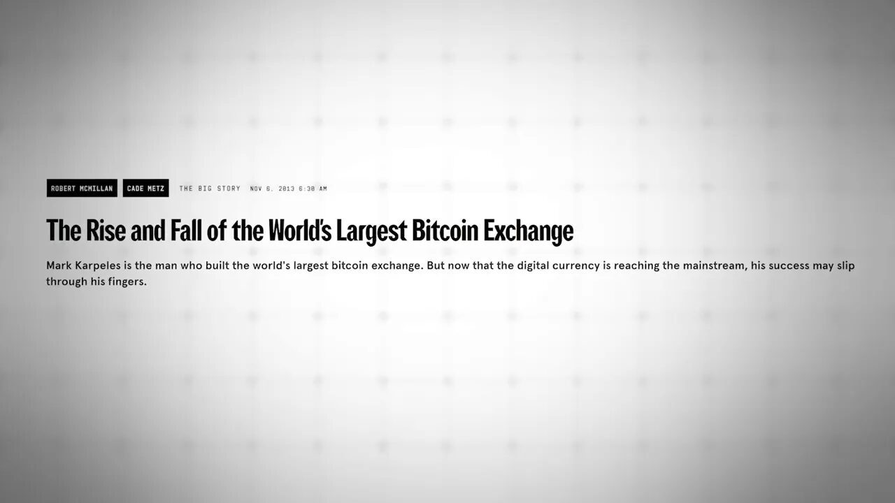 Timeline showing early crypto market access issues