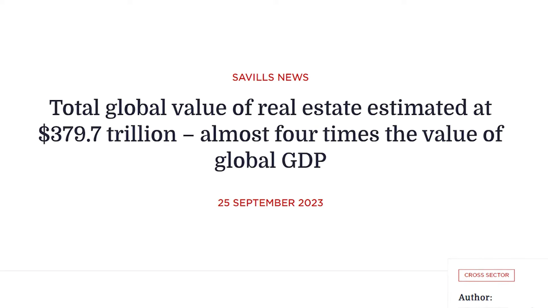 Graphic comparing the total value of global real estate to hypothetical PEPE market cap at $1