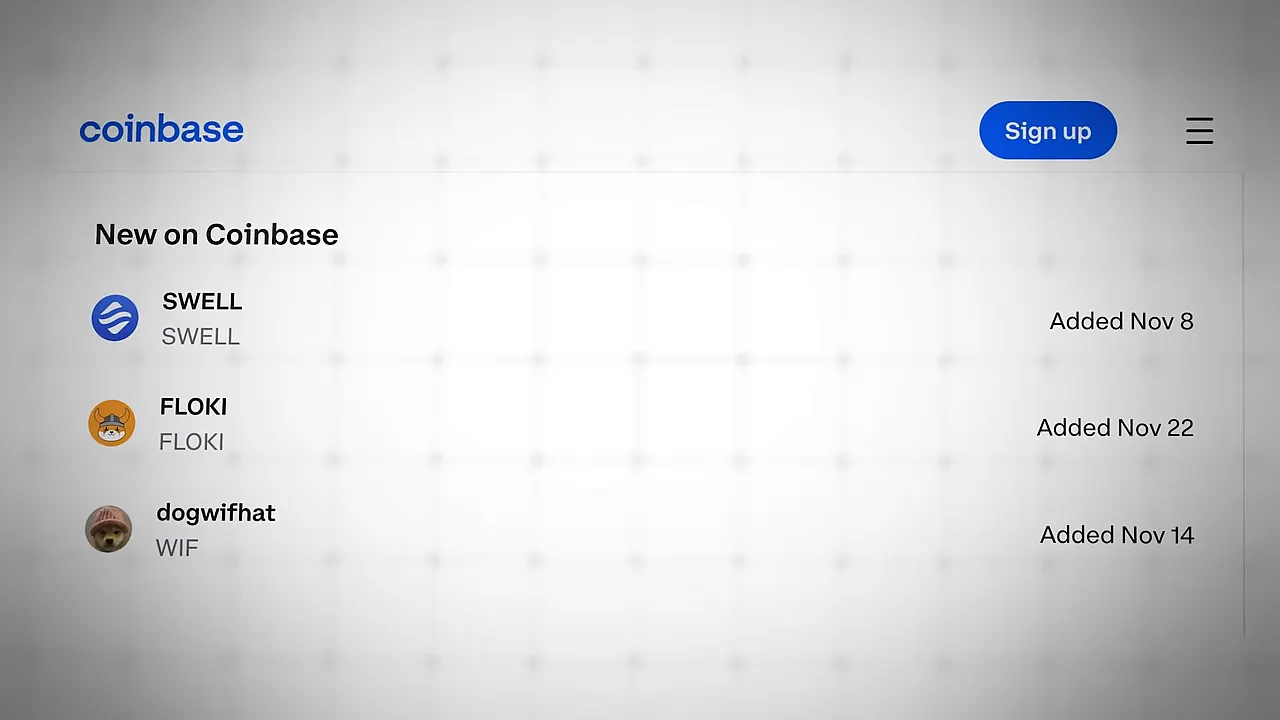 Coinbase tradable assets filter vs index