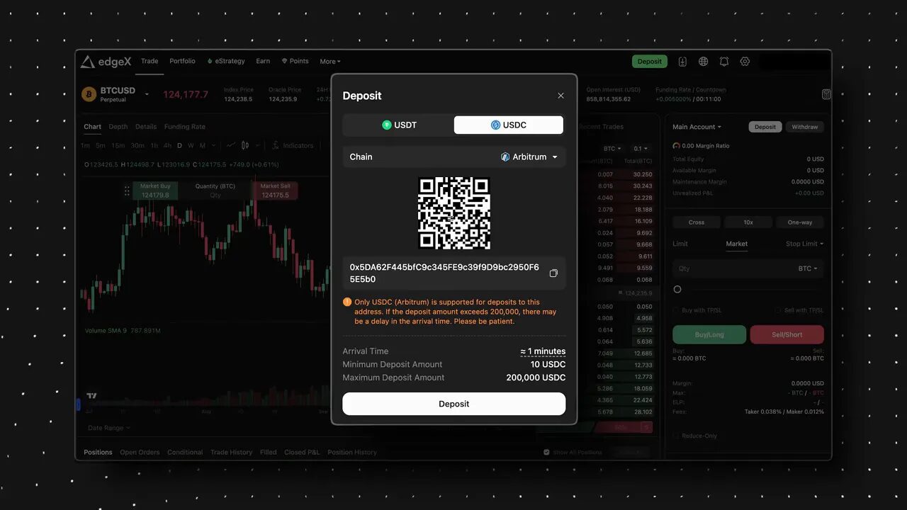 Email login flow in EdgeX with deposit address
