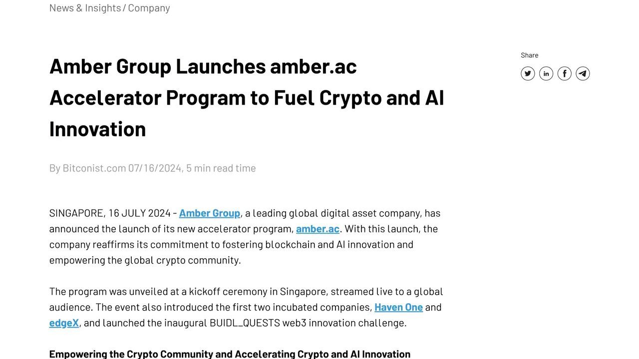 EdgeX branding and Amber Group incubator mention