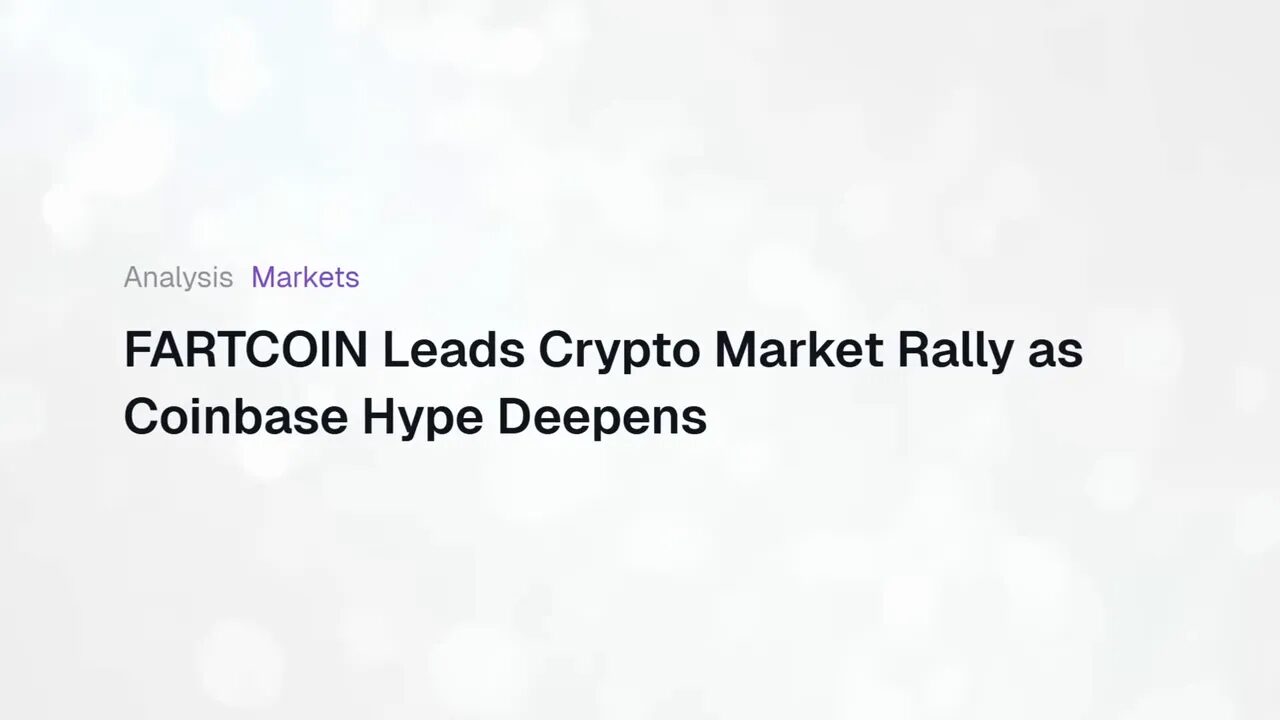 Fartcoin acting as a bellwether for meme coin market moves