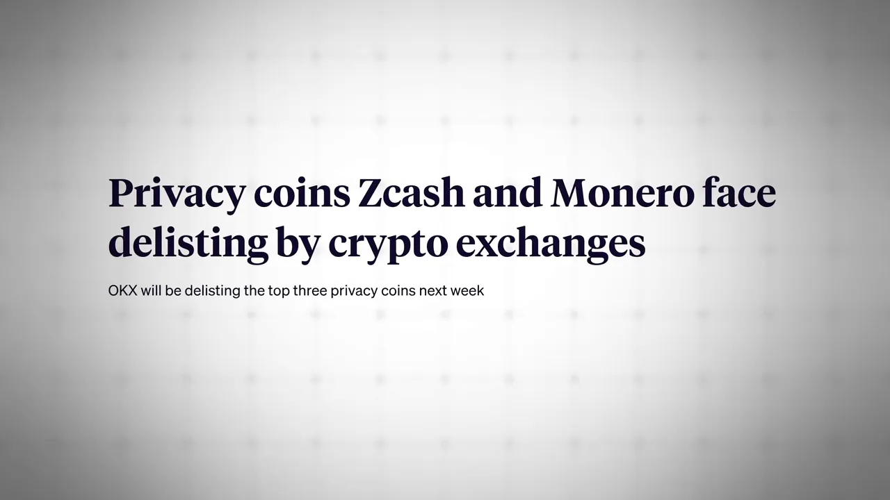 Exchange delisting notifications for privacy coins