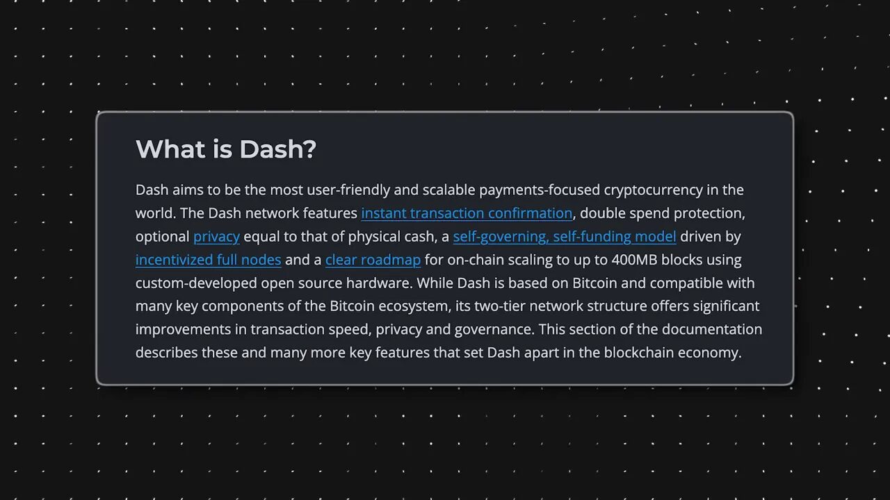 Dash interface showing private send