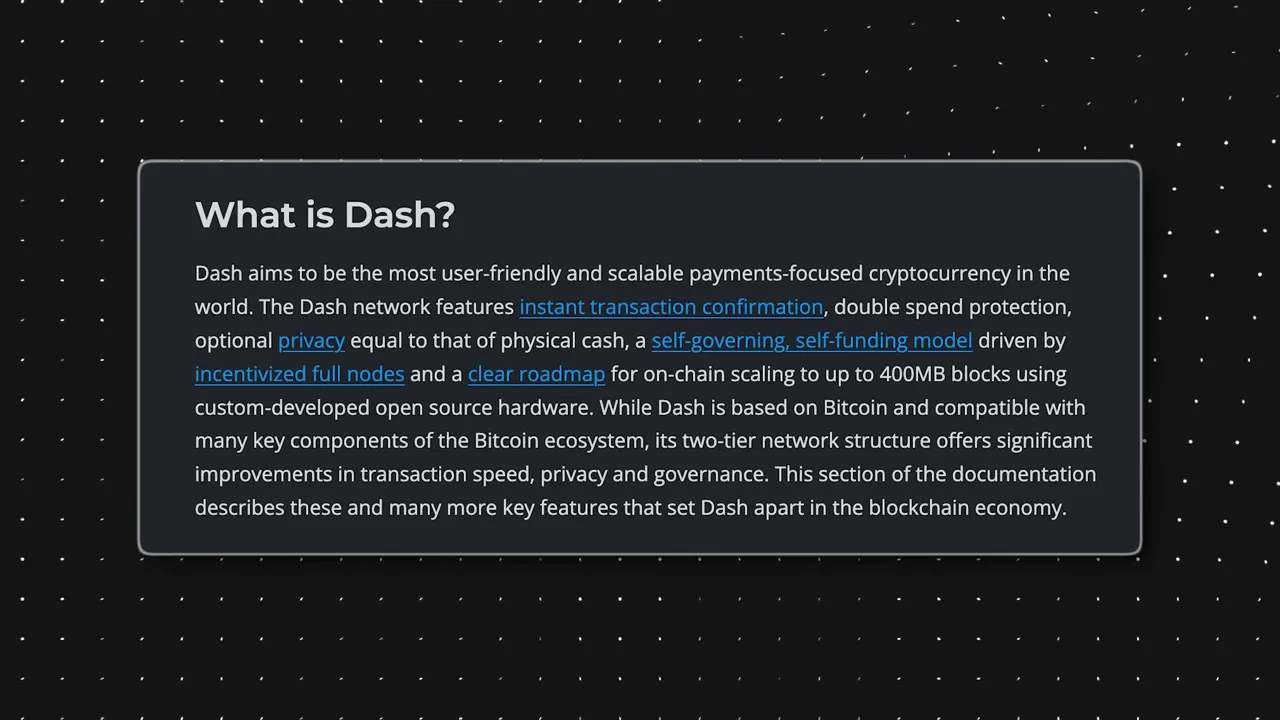 Dash interface showing private send