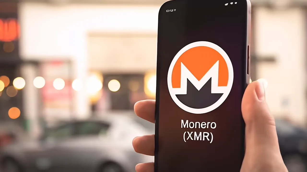 Monero logo with network diagram