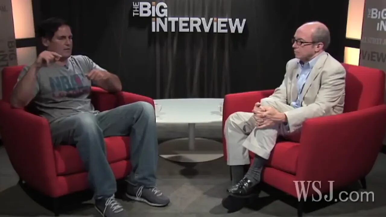 two-person interview on a studio set with 'The Big Interview' logo in background