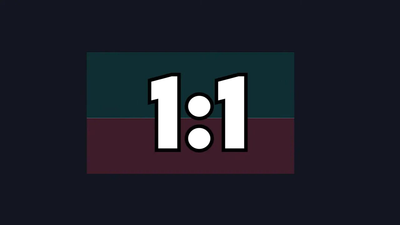 large 1:1 risk to reward ratio graphic over teal and maroon background