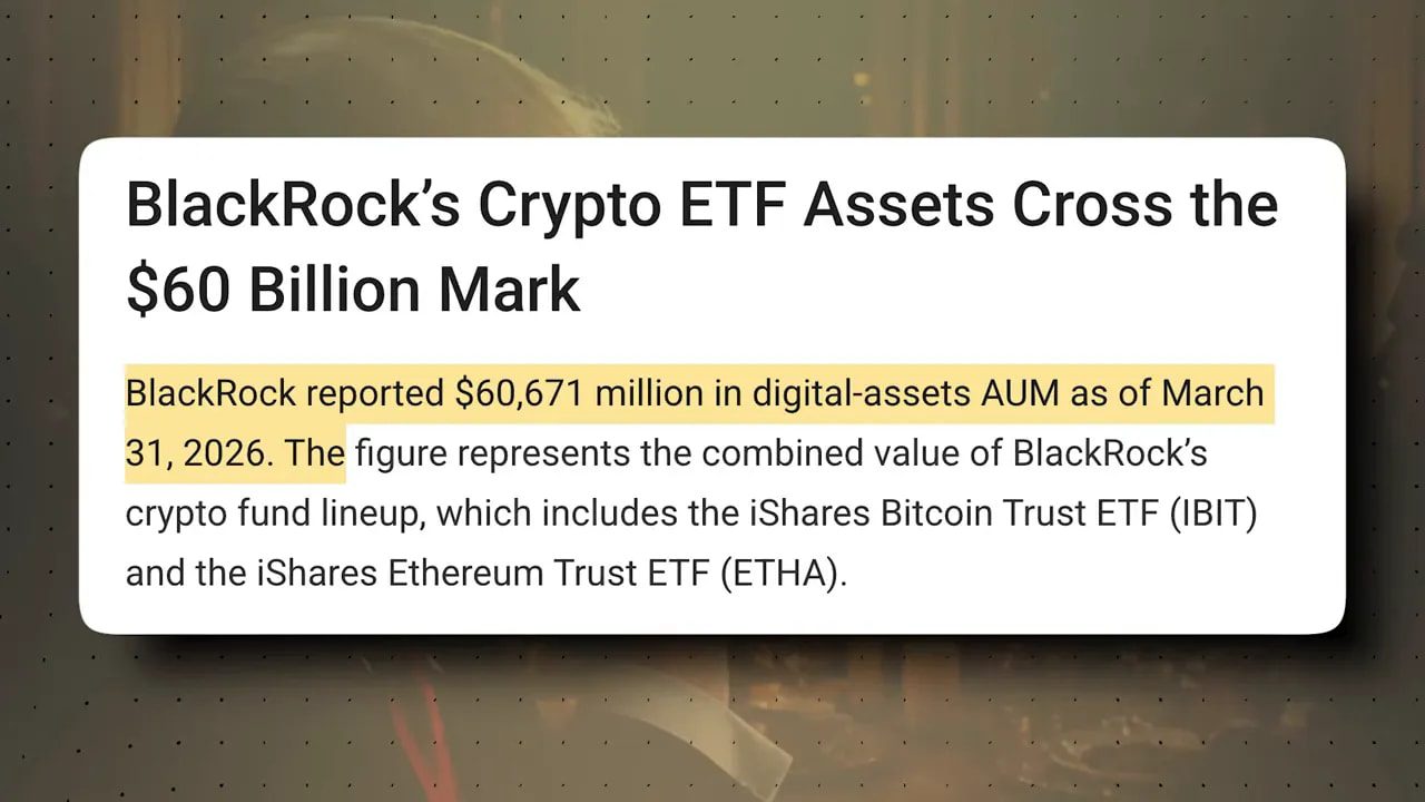 BlackRock’s crypto ETF assets crossing the $60 billion mark